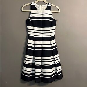 Kate Spade Cape Stripe Black and White A-Line Cocktail Dress